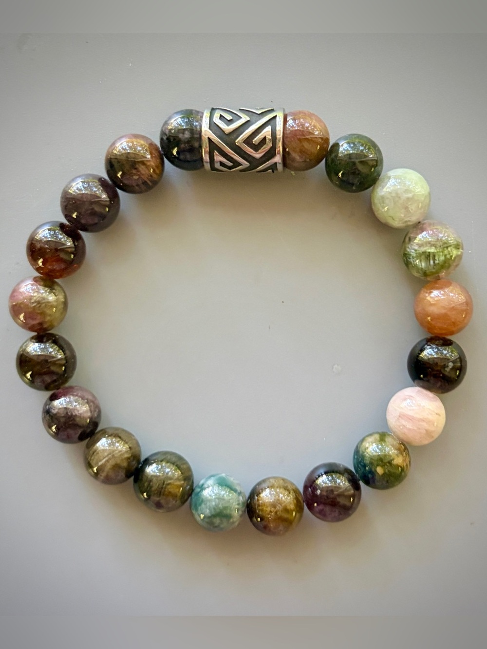 Natural Petrified Wood Jasper Handcrafted Bead Bracelet